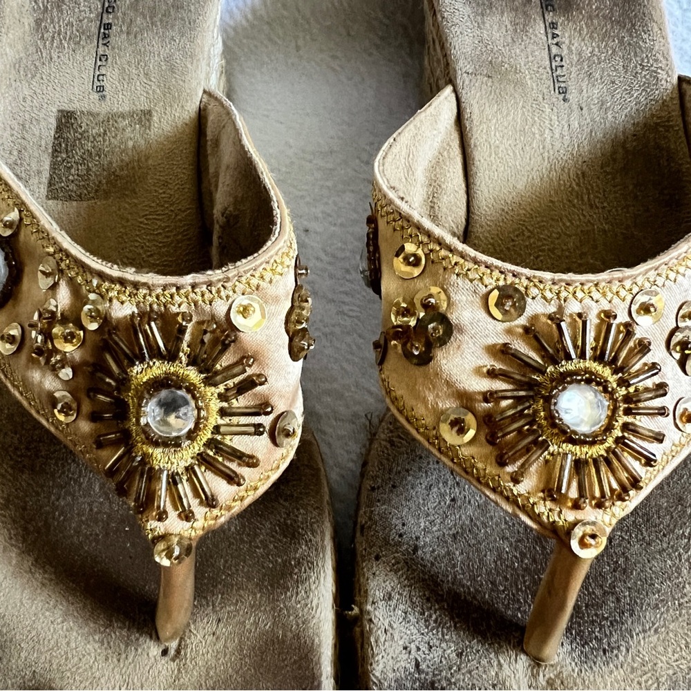 Vintage Montego Bay Club Beaded Espadrille Wedges - Picture 6 of 13